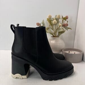 Sorel Brex Heel Lace Waterproof Boot Black/Cream Women 9.5 Tried On